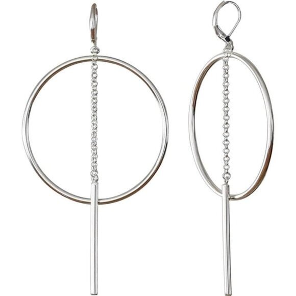 Silver  Hoop Earrings - Picture 3 of 6
